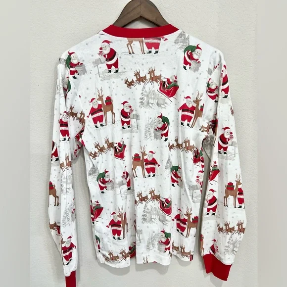 Pottery Barn Heritage Santa Adult S Women’s pajamas NWOT - Picture 7 of 9